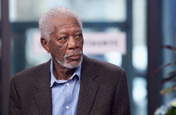 Close-up of actor Morgan Freeman's face