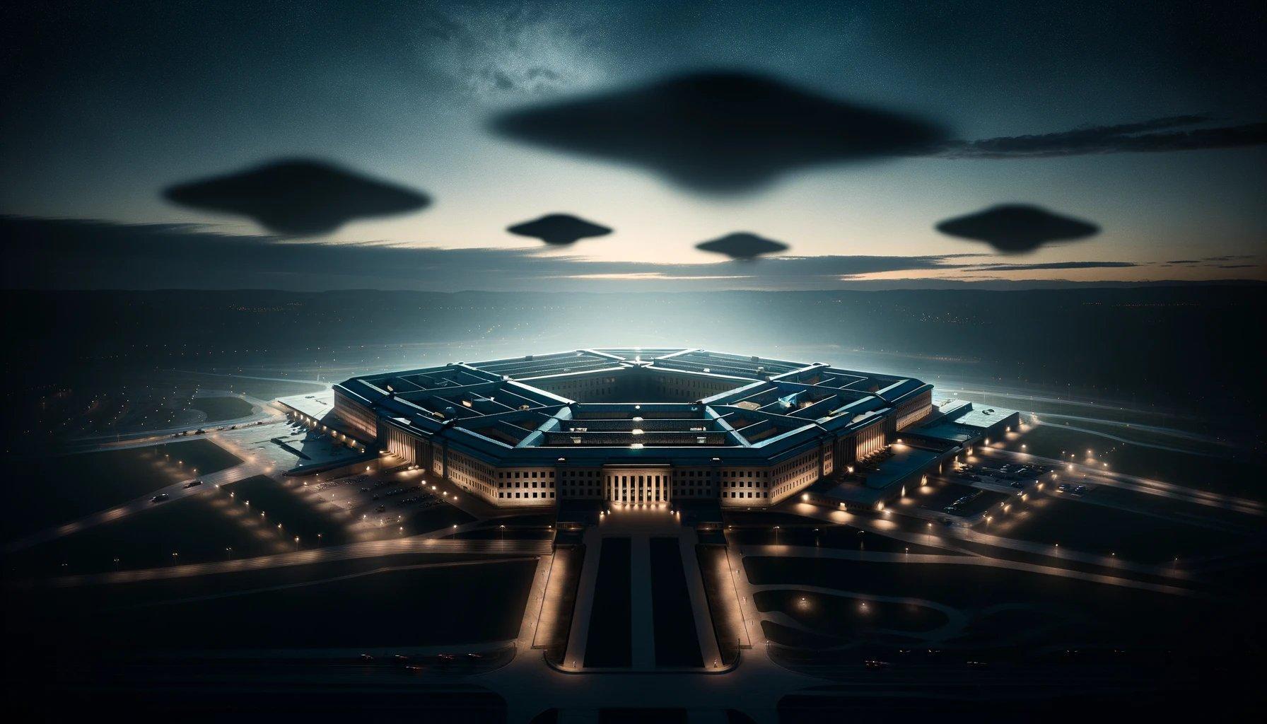 Artist illustration of how an alien invasion at the Pentagon would look