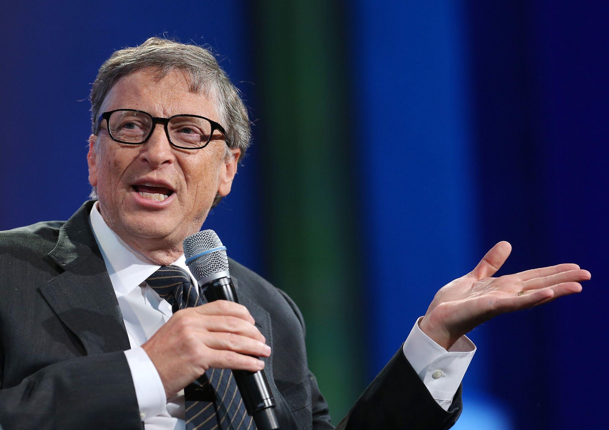 Bill Gates speaks on the panel at the Clinton Global Initiative in 2015