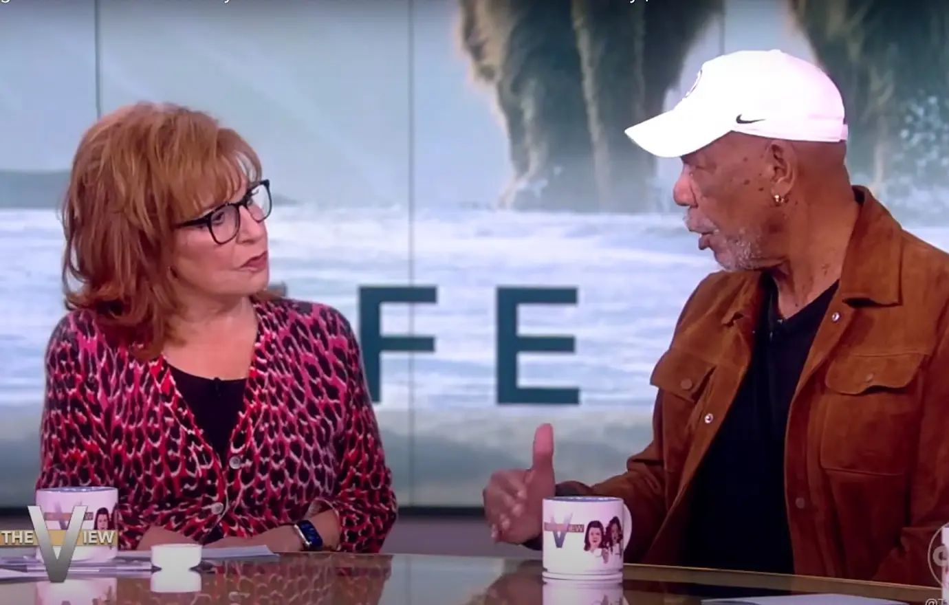 Joy Behar interviewing Morgan Freeman on The View