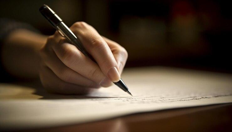Man sits down to make notes about an academic paper he plans to write in the future