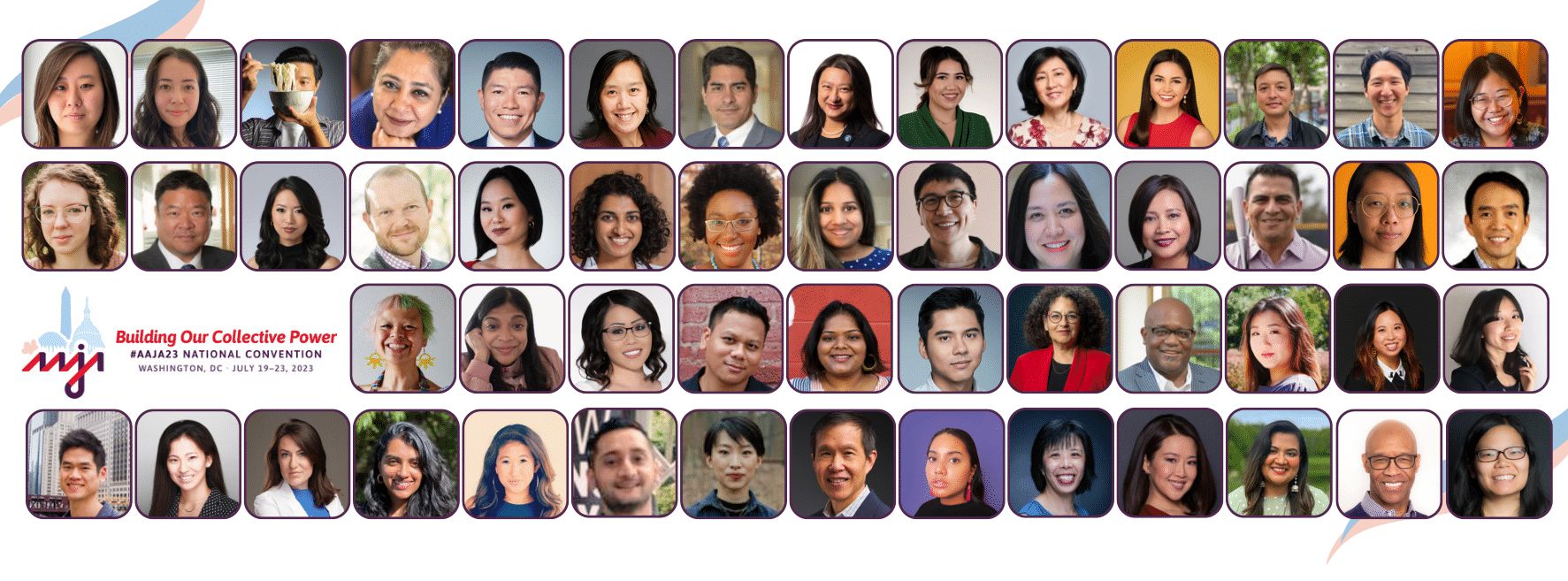 Collection of pictures of the members of the Asian American Journalists Association